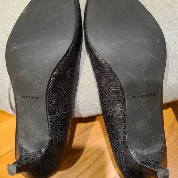 Cole Haan Grand.OS Navy Snakeskin Leather Low Pumps 7.5 - Picture 4 of 4